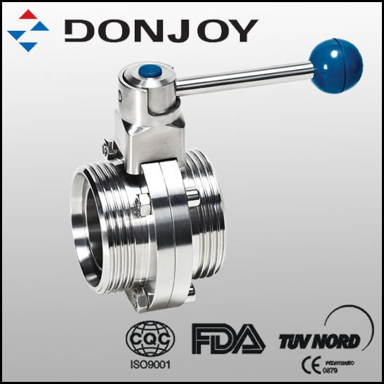 Stainless Steel Manual Thread Butterfly Valve with Pull Handle