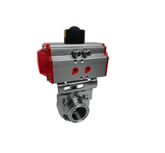 Ss304 Sanitary Butterfly Valve with Pneumatic Actuator Double Acting