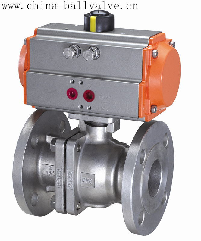 Ss316 Ss304 Material Pneumatic Ball Valve (Flanged end)