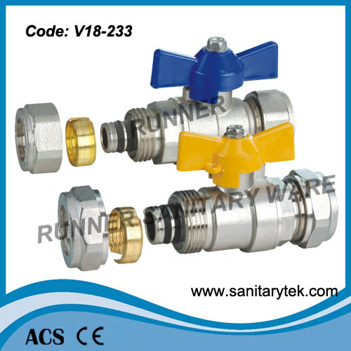 Brass Ball Valve for Pex-Al-Pex Pipe (V18-233)