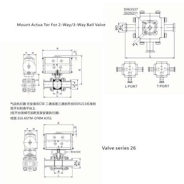 High Platform Manual Three-Way Ball Valve