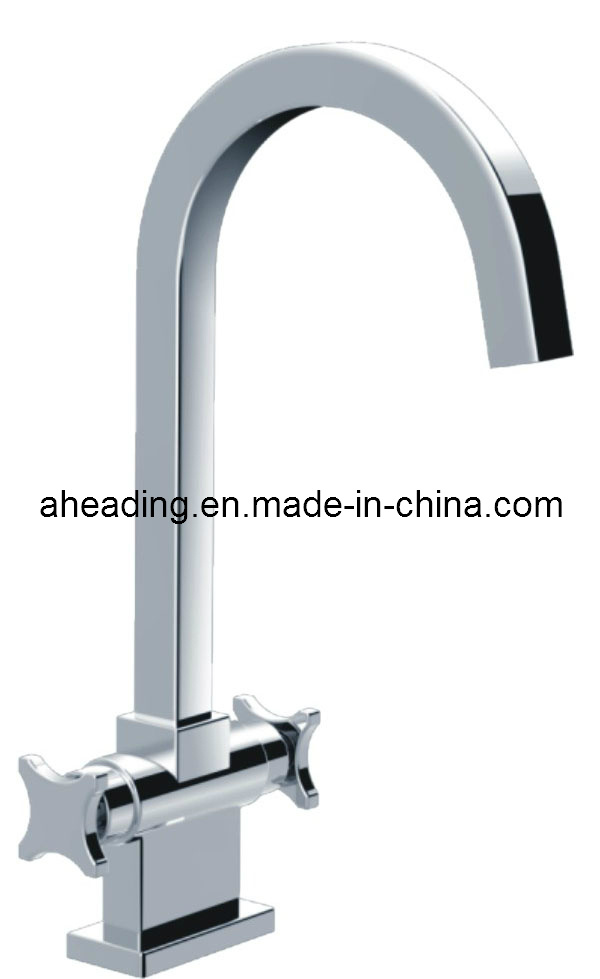 Dual Handle Brass Kitchen Mixer