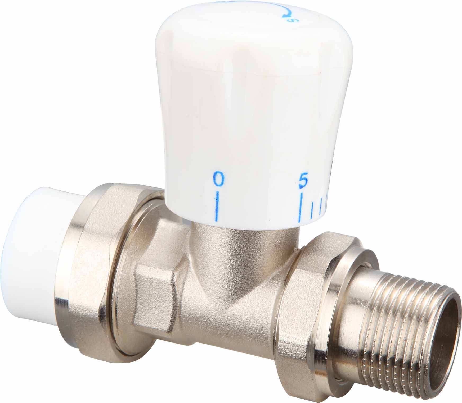 Straight Radiator Valves Nickel PPR Connection (DZR-03)