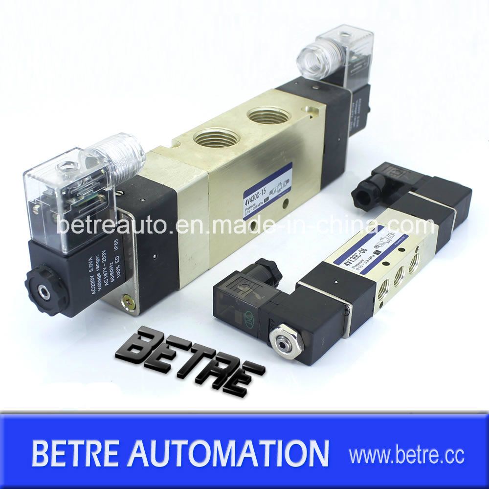 Five-Way 100 Series Solenoid Valve, Pneumatic Control Valve 4V130-06