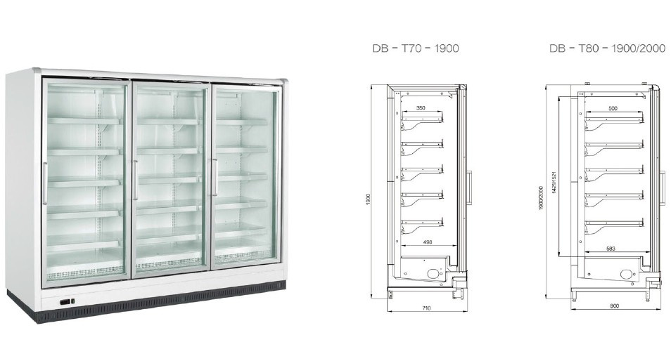 Slim Glass Door Display Freezer