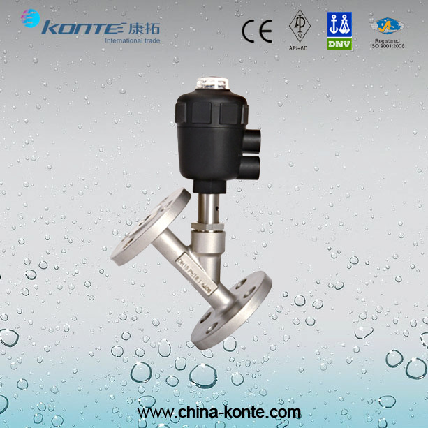 Pneumatic Flanged Angle Seat Valve PA Head