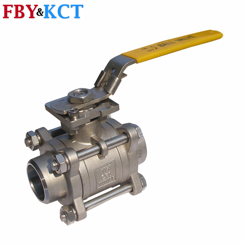 3PCS Body Butt-Welding Ss Material Ball Valve