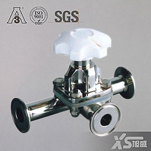 Stainless Steel Sanitary Manual Three-Way Diaphragm Valve