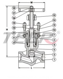 Flange Global Valve (J41H -1500LB)