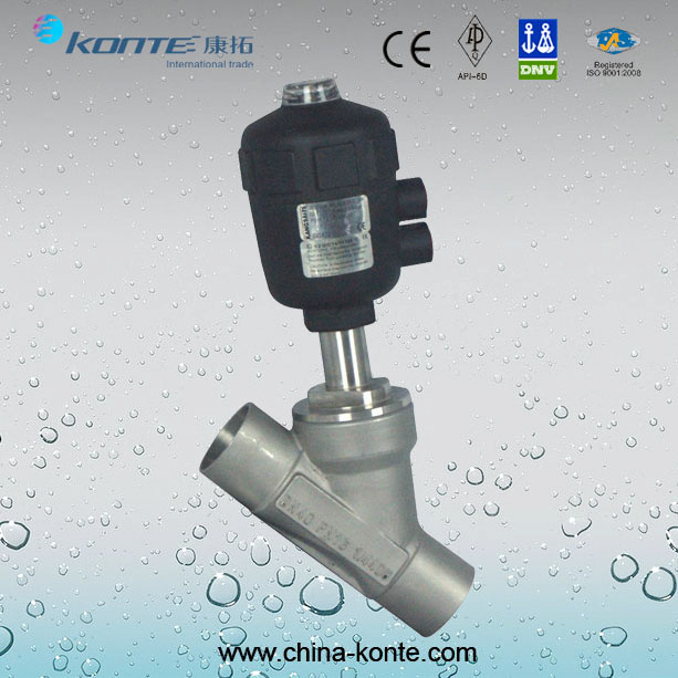 Welded Pneumatic Angle Seat Valve, Pneumatic Angle Piston Valve