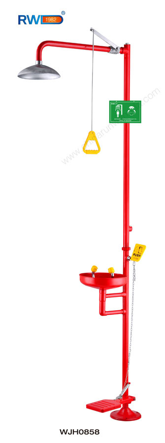 Stainless Steel Emergency Shower & Eye Wash (Foot treadle) (WJH0858)