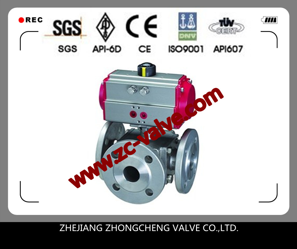3 Way Pneumatic Ball Valve