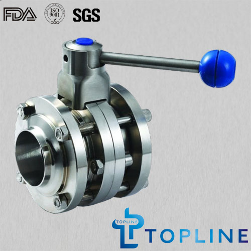 Sanitary Stainless Steel 3PCS Butterfly Valve