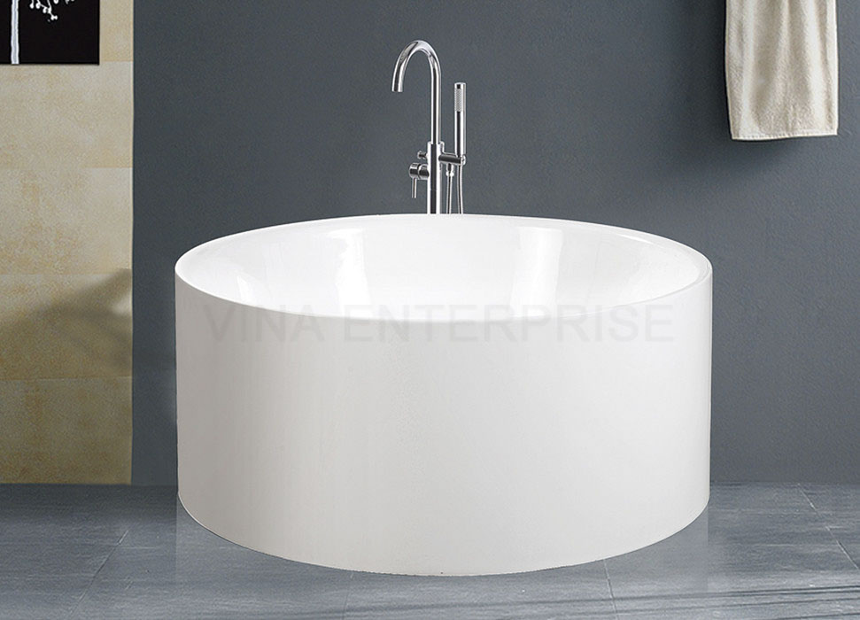 Round Big One Piece Acrylic Bathtub