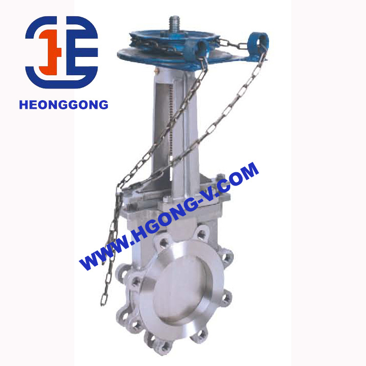 ANSI Ss304 Knife Gate Valve with Chainwheel Operation