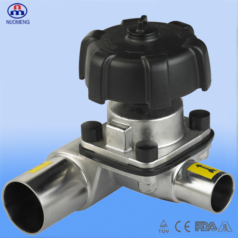 Stainless Steel Manual Welded Slanting 3-Way Diaphragm Valve (ISO-No. RG0022)