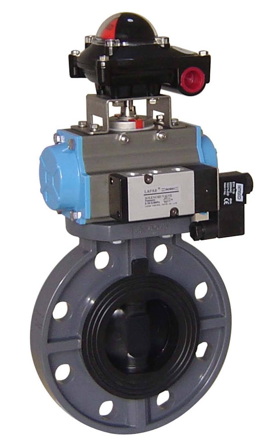 UPVC Pneumatic Plastic Butterfly Valve