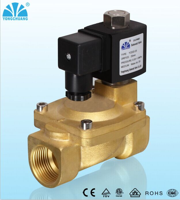 Normally Open Brass Water Solenoid Valve (YCD22)