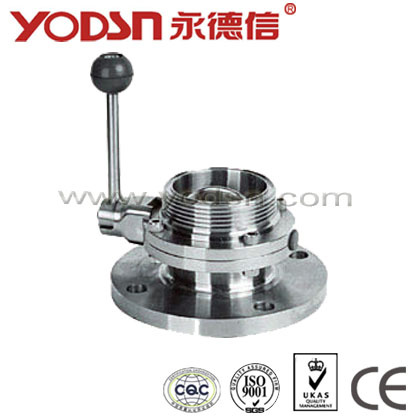 Sanitary Round Flange & Thread Butterfly Valve (ISO9001: 2008, CE, TUV Certified)