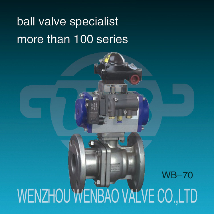 Pneumatic Actuated 2 Way Flanged Floating Ball Valve