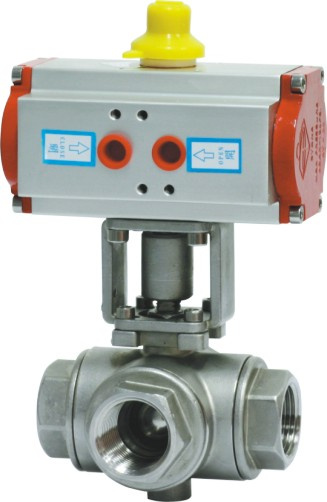 Pneumatic 3-Way Teeth Ball Valve