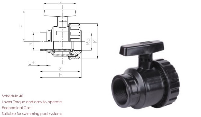 UPVC CPVC Pph Plastic Single Union Ball Valve