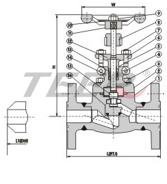 Forged Steel Gate Valve (Z41H150-2500LB)