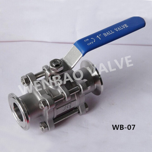 Three Piece Stainless Steel 316 Sanitary Ball Valve 1