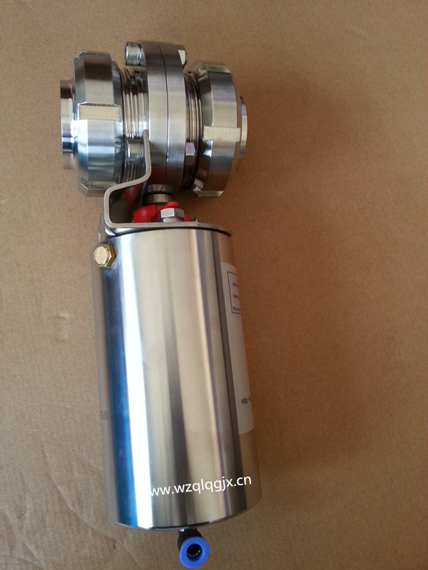 Stainless Steel Sanitary Pneumatic Threated Butterfly Valve with Union