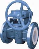 PFA Lined Plug Valve with Worm Gear