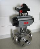 Ss Pneumatic/Electrical Three-Way Flange Ball Valve