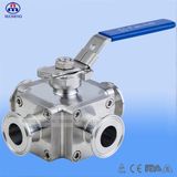 Square Cross Sanitary Ball Valve