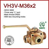 Male Thread 3 Way L Port Dn20 Hydraulic Oil Ball Valve High Pressure 5000psi