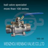 3-PC Full Port Male Threaded 304 Ball Valve for Water