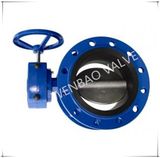 Ductile Iron Body and Disc Double Flange Butterfly Valve