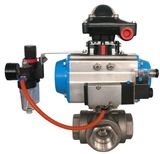 3 Way Ball Valve with Pneumatic Actuator