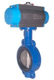 Pneumatic Actuator Operated Wafer Type Butterfly Valve