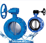 Iron Casting Double Flange Butterfly Valve with Worm Gear