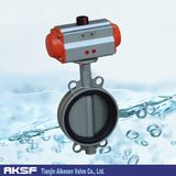 Pneumatic Actuator Control Stainless Steel Butterfly Valve Wafter Type in CF8 Body and Disc, EPDM Seat for Oil, Gas, Water