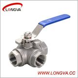 Stainless Steel Manual Female Three-Way Ball Valve