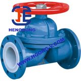 PTFE Liner Diaphragm Valve Wcb/Casr Iron Flange Ends