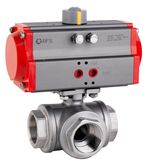 Pneumatic Actuator 3 Way Ball Valve