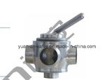 Sanitary Stainless Steel Manual Three Way Plug Valve