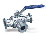 Sanitary Stainless Steel Three Way Clamped Ball Valve