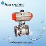 Ss304 3PC Pneumatic Threaded Ball Valve