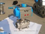 Stainless Steel Pneumatic Actuator Thread End Ball Valve