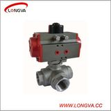 Sanitary Pneumatic 3 Way Threaded Ball Valve