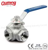 316L Three Way Threaded End Ball Valve