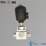 Sanitary Stainless Steel Pneumatic Three Way Ball Valve