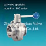 304/316L Sanitary Stainless Steel Clamped Butterfly Valve